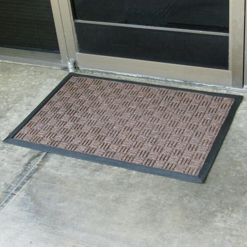  Rubber-Cal Wellington Carpet Doormat - 16 x 24 inches - Brown Polypropylene Mat