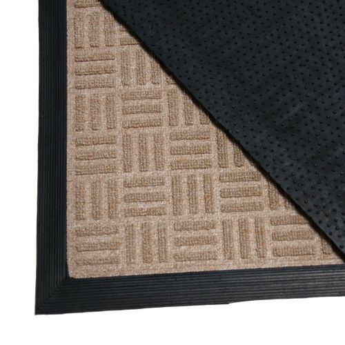  Rubber-Cal Wellington Carpet Doormat - 16 x 24 inches - Brown Polypropylene Mat