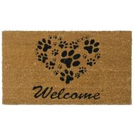 Rubber-Cal Heart-Shaped Paws Welcome Mat - 18 x 30 inches - Paw Mat