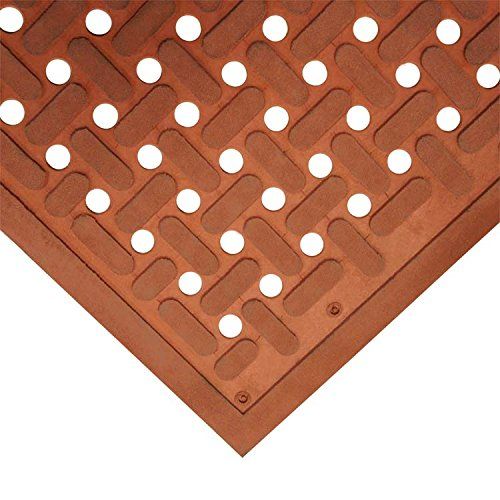  Rubber-Cal 03-181-RE Kitchen Mat Anti-Slip Grease Proof Chef Mats with Beveled Edge, 38 x 36 x 60, Red