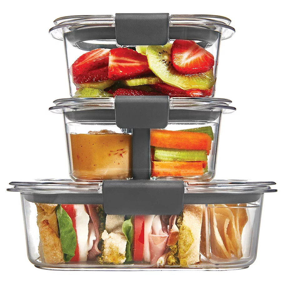 Rubbermaid Brilliance 6-Piece SandwichSnack Storage Container Set