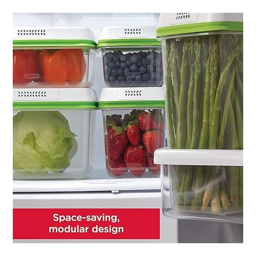  Rubbermaid FreshWorks Produce Saver, Medium and Large Storage Containers, 8-Piece Set, Clear