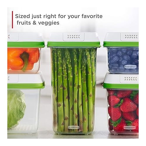  Rubbermaid FreshWorks Produce Saver, Medium and Large Storage Containers, 8-Piece Set, Clear