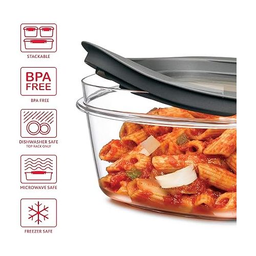  Rubbermaid 28-Piece Clear/Grey Food Storage Containers, Premium Snap Bases, and Various Size Lids, Perfect for Meal Prep, Leftovers, and Dishwasher Safe