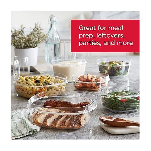  Rubbermaid 28-Piece Clear/Grey Food Storage Containers, Premium Snap Bases, and Various Size Lids, Perfect for Meal Prep, Leftovers, and Dishwasher Safe