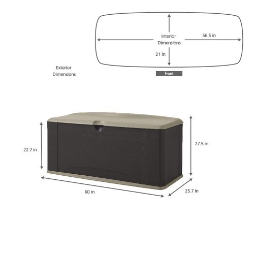  Rubbermaid 2047053 Deck Box Medium Sandstone