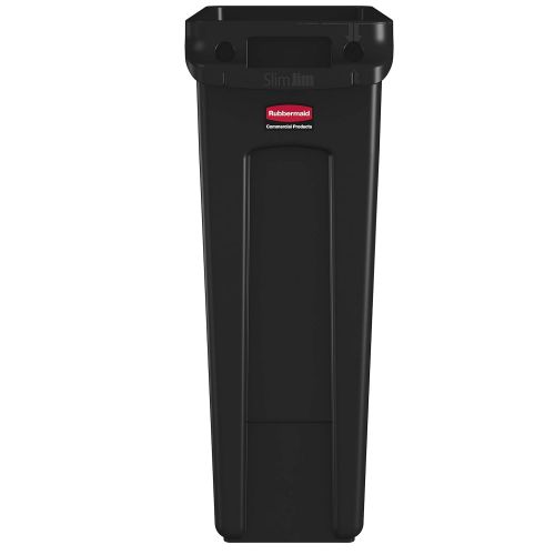  [아마존 핫딜]  [아마존핫딜]Rubbermaid Commercial Products Slim Jim Plastic Rectangular Trash/Garbage Can with Venting Channels, 23 Gallon, Black (FG354060BLA)