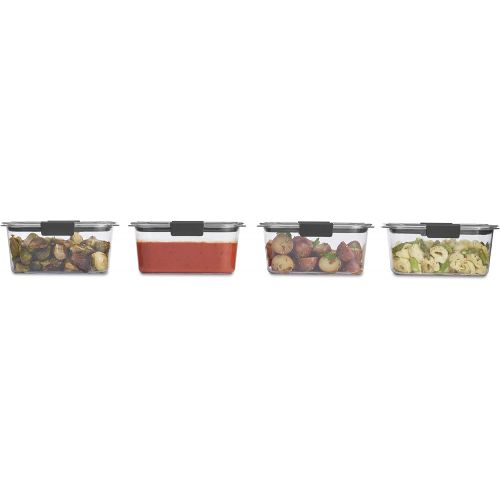  [아마존 핫딜] [아마존핫딜]Rubbermaid Brilliance Food Storage Container, BPA-Free Plastic, Medium Deep, 4.7 Cup, 4-Pack, Clear