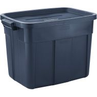 [아마존 핫딜] Rubbermaid Roughneck Roughneck Totes 18 Gal Pack of 6 Durable, Reusable, Set of Large Plastic Storage Bins, 18 Gallon, Dark Indigo Metallic