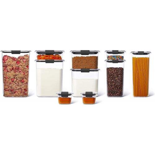  [아마존베스트]Rubbermaid Brilliance Pantry Organization & Food Storage Containers with Airtight Lids, Set of 10 (20 Pieces Total)