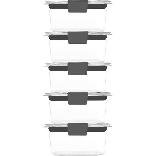  [아마존베스트]Rubbermaid Brilliance Storage 14-Piece Plastic Lids | BPA Free, Clear & Leak-Proof Brilliance Food Storage Set | 1.3 Cup Plastic Containers with Lids | Microwave and Dishwasher Saf