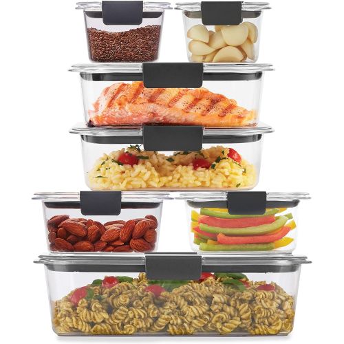  [아마존베스트]Rubbermaid Brilliance Storage 14-Piece Plastic Lids | BPA Free, Clear & Leak-Proof Brilliance Food Storage Set | 1.3 Cup Plastic Containers with Lids | Microwave and Dishwasher Saf