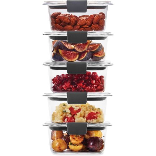  [아마존베스트]Rubbermaid Brilliance Storage 14-Piece Plastic Lids | BPA Free, Clear & Leak-Proof Brilliance Food Storage Set | 1.3 Cup Plastic Containers with Lids | Microwave and Dishwasher Saf