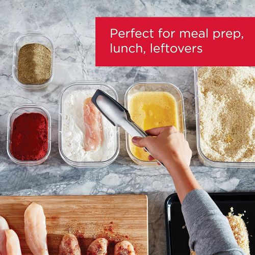  [아마존베스트]Rubbermaid Brilliance Storage 14-Piece Plastic Lids | BPA Free, Clear & Leak-Proof Brilliance Food Storage Set | 1.3 Cup Plastic Containers with Lids | Microwave and Dishwasher Saf