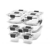 Rubbermaid Brilliance 100% Leak-Proof Microwavable Crystal Clear Food Storage Container Set,...