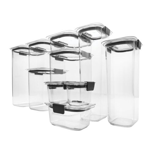  Rubbermaid Brilliance Pantry Airtight Food Storage Container, BPA-free Plastic, 10-Piece set with Lids