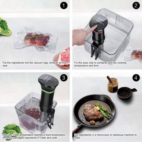  Rubbermaid VPCOK Sous Vide Cooker Accurate Immersion Cooker Control Temperature and Timer, 1000 Watts, 100-120V, Sous Vide Cookbook Included