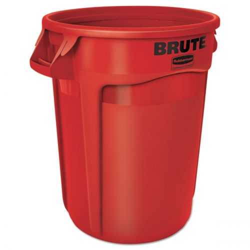  Rubbermaid Commercial Products Rubbermaid Commercial Round Brute Container, Plastic, 32 gal, Red