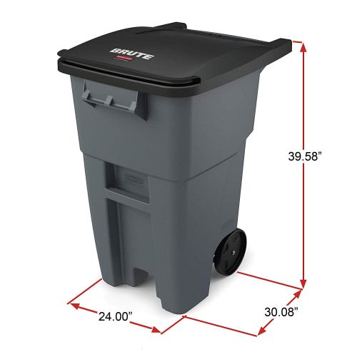  Rubbermaid Commercial Products Rubbermaid Commercial Brute Recycling Rollout Container, Square, 50gal, Blue