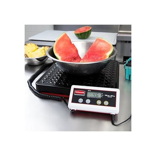  Rubbermaid Commercial Products Digital Receiving Scale, 150-Pound Capacity, Heavy-Duty Non-Skid Shipping and Postal Scale, Food Scale for Kitchen/Restaurant