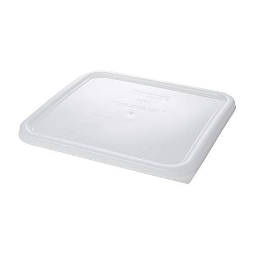  Rubbermaid Commercial Products Large Lid For 12, 18, And 22 Qt. Plastic Space Saving Square Food Storage Container (Fg652300Wht),White