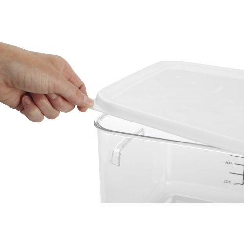  Rubbermaid Commercial Products Large Lid For 12, 18, And 22 Qt. Plastic Space Saving Square Food Storage Container (Fg652300Wht),White