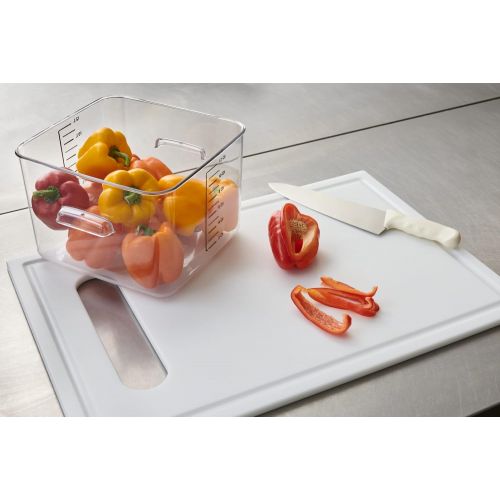  Rubbermaid Commercial Products Plastic Space Saving Square Food Storage Container For Kitchen/Sous Vide/Food Prep, 12 Quart, Clear (FG631200CLR)