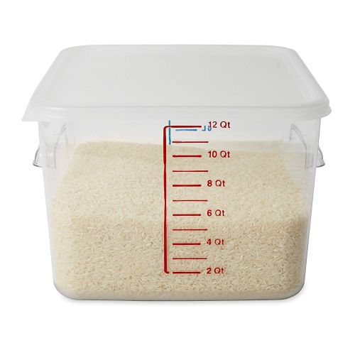  Rubbermaid Commercial Products Plastic Space Saving Square Food Storage Container For Kitchen/Sous Vide/Food Prep, 12 Quart, Clear (FG631200CLR)