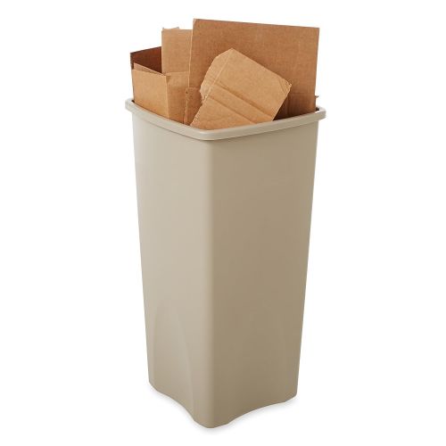  Rubbermaid Commercial Products Untouchable Square Trash/Garbage Can, Beige (FG356988BEIG)