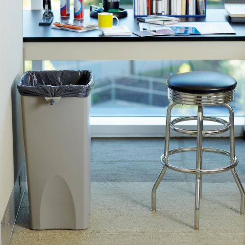  Rubbermaid Commercial Products Untouchable Square Trash/Garbage Can, Beige (FG356988BEIG)