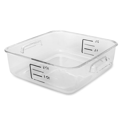  [아마존베스트]Rubbermaid Commercial Products Plastic Space Saving Square Food Storage Container For Kitchen/Sous Vide/Food Prep, 2 Quart, Clear (Fg630200Clr)