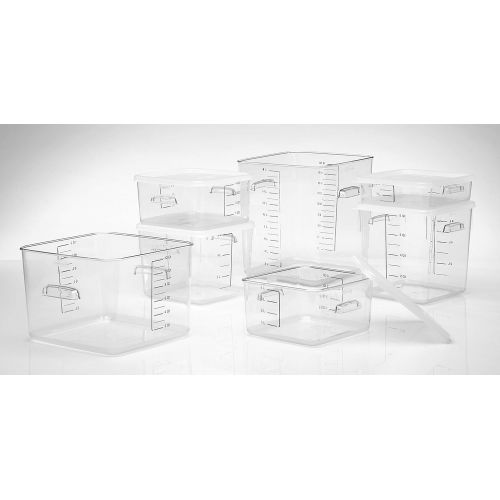  [아마존베스트]Rubbermaid Commercial Products Plastic Space Saving Square Food Storage Container For Kitchen/Sous Vide/Food Prep, 2 Quart, Clear (Fg630200Clr)