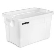 Rubbermaid Commercial Products BRUTE Tote Storage Container with Lid, 20-Gallon, White (FG9S3100WHT)