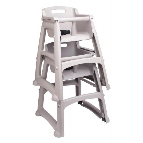  Rubbermaid Commercial Products Sturdy High-Chair for Child/Baby/Toddler, Pre-Assembled with Wheels, Platinum (FG780508PLAT)