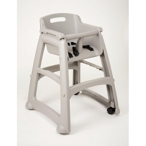  Rubbermaid Commercial Products Sturdy High-Chair for Child/Baby/Toddler, Pre-Assembled with Wheels, Platinum (FG780508PLAT)