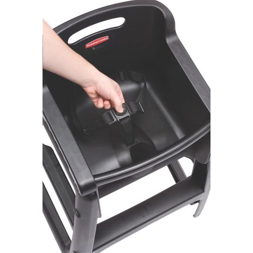  Rubbermaid Commercial Products Sturdy High-Chair for Child/Baby/Toddler, Pre-Assembled, Black (FG780608BLA)