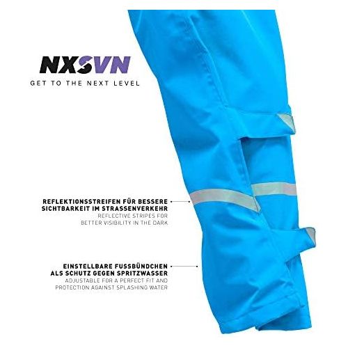  [아마존베스트]Rubberneck NXSVN Waterproof & Breathable Reflective Rain Trousers with 3M Reflective Strips