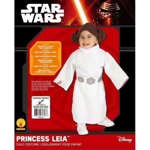  Rubie%27s Rubies Star Wars Princess Leia Romper, White, 1-2 years