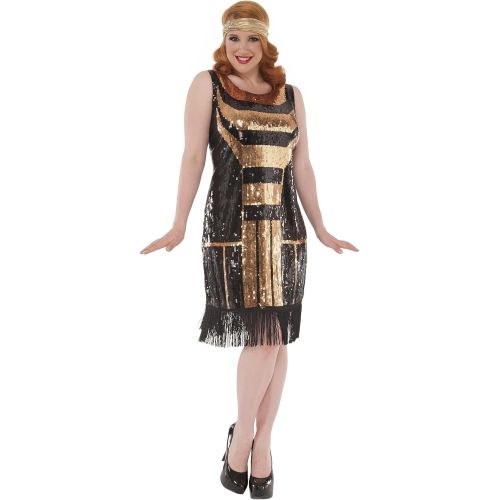  할로윈 용품Rubie's Delicious Sequin Front Pull Over Dress Gatsby, Multi, 1X