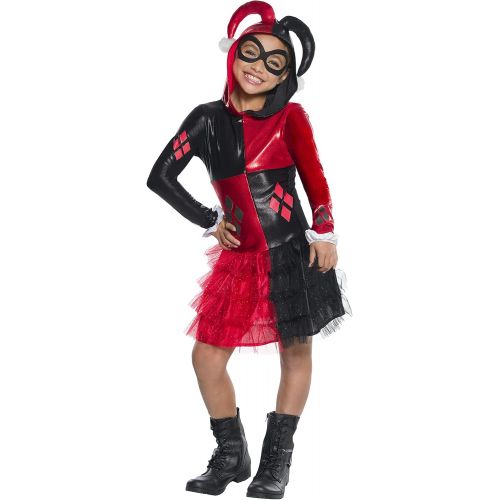  할로윈 용품Rubies Costume Girls DC Comics Harley Quinn Costume, Large, Multicolor