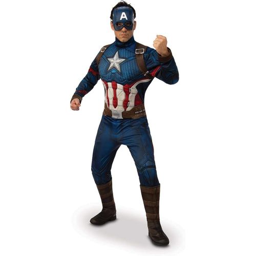  할로윈 용품Rubies Mens Marvel: Avengers 4 Deluxe Captain America Costume & Mask Adult Costume