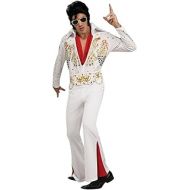 할로윈 용품Rubies Elvis Presley - Adult Deluxe Jumpsuit Costume,White,X-Large