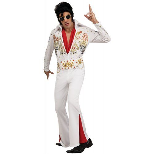  할로윈 용품Rubies Elvis Presley - Adult Deluxe Jumpsuit Costume,White,X-Large