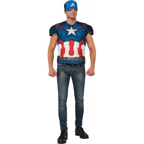  할로윈 용품Rubies Avengers Age of Ultron Adult Captain America Muscle Chest Costume Top and Mask