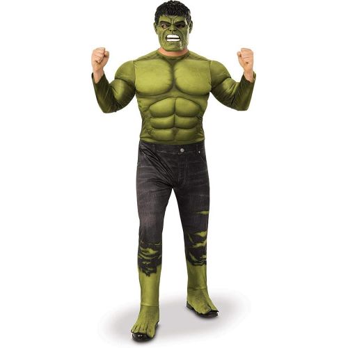  할로윈 용품Rubies Mens Marvel: Avengers 4 Mens Deluxe Hulk (2) Costume and Mask Adult Costume