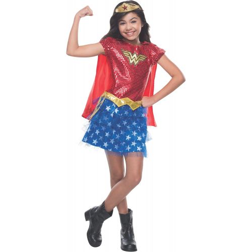  할로윈 용품Rubies Costume DC Superheroes Wonder Woman Sequin Child Costume, Small