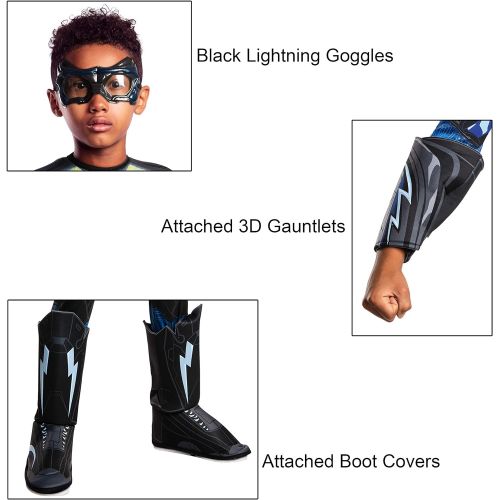  할로윈 용품Rubies Black Lightning Childs Deluxe Black Lightning Costume, Large