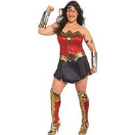 할로윈 용품Rubies womens Wonder Woman Adult Deluxe Plus Size Costume Party Supplies, As Shown, Plus