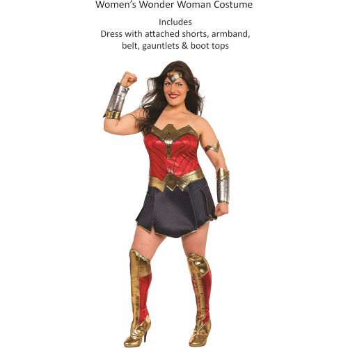  할로윈 용품Rubies womens Wonder Woman Adult Deluxe Plus Size Costume Party Supplies, As Shown, Plus