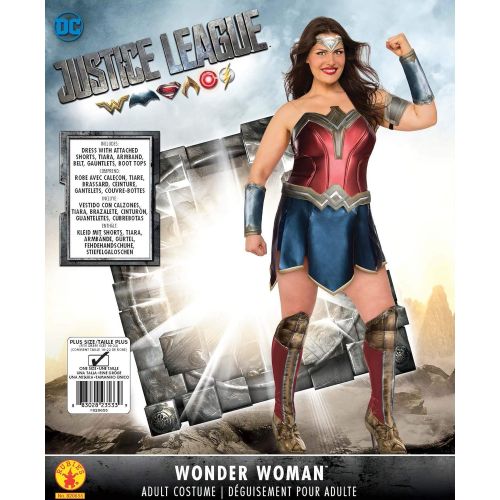  할로윈 용품Rubies womens Wonder Woman Adult Deluxe Plus Size Costume Party Supplies, As Shown, Plus